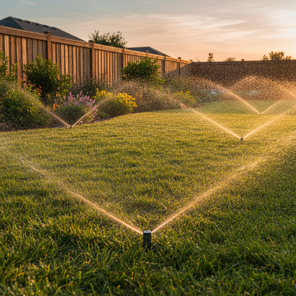 Automatic sprinkler watering newly sodded lawn in Mississauga following best-practice irrigation schedule to avoid sod installation mistakes