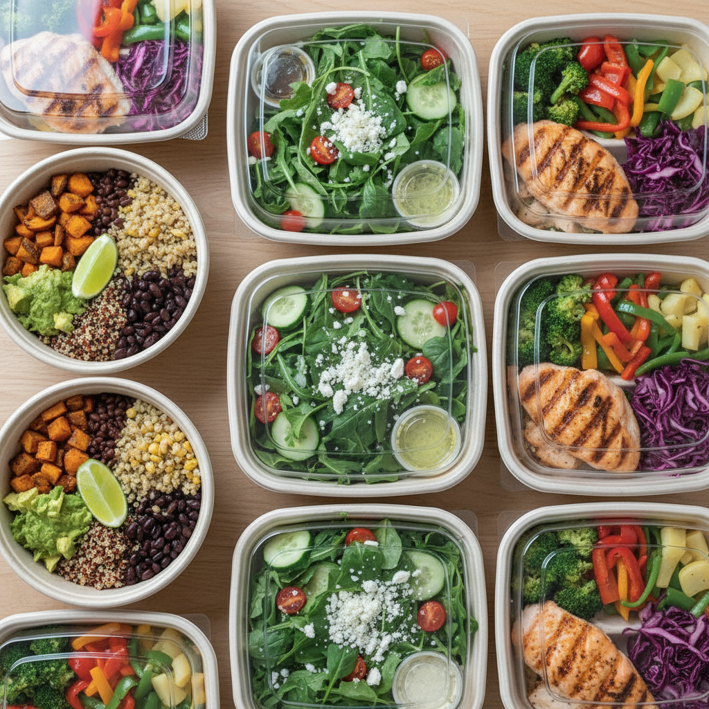 Individually packaged corporate catering meals for Toronto offices with inclusive dietary options labeled