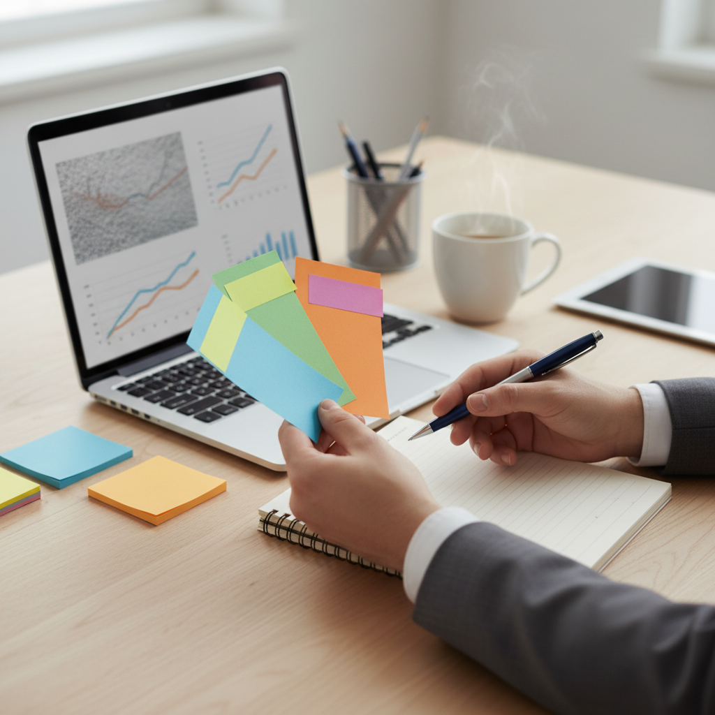 Close-up of a Whitby business owner comparing business insurance coverage options with a broker, illustrating tailored Ontario business insurance