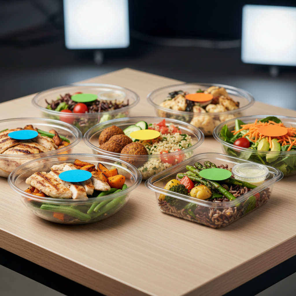 Individually packaged corporate lunches with clear dietary labeling for Toronto office catering