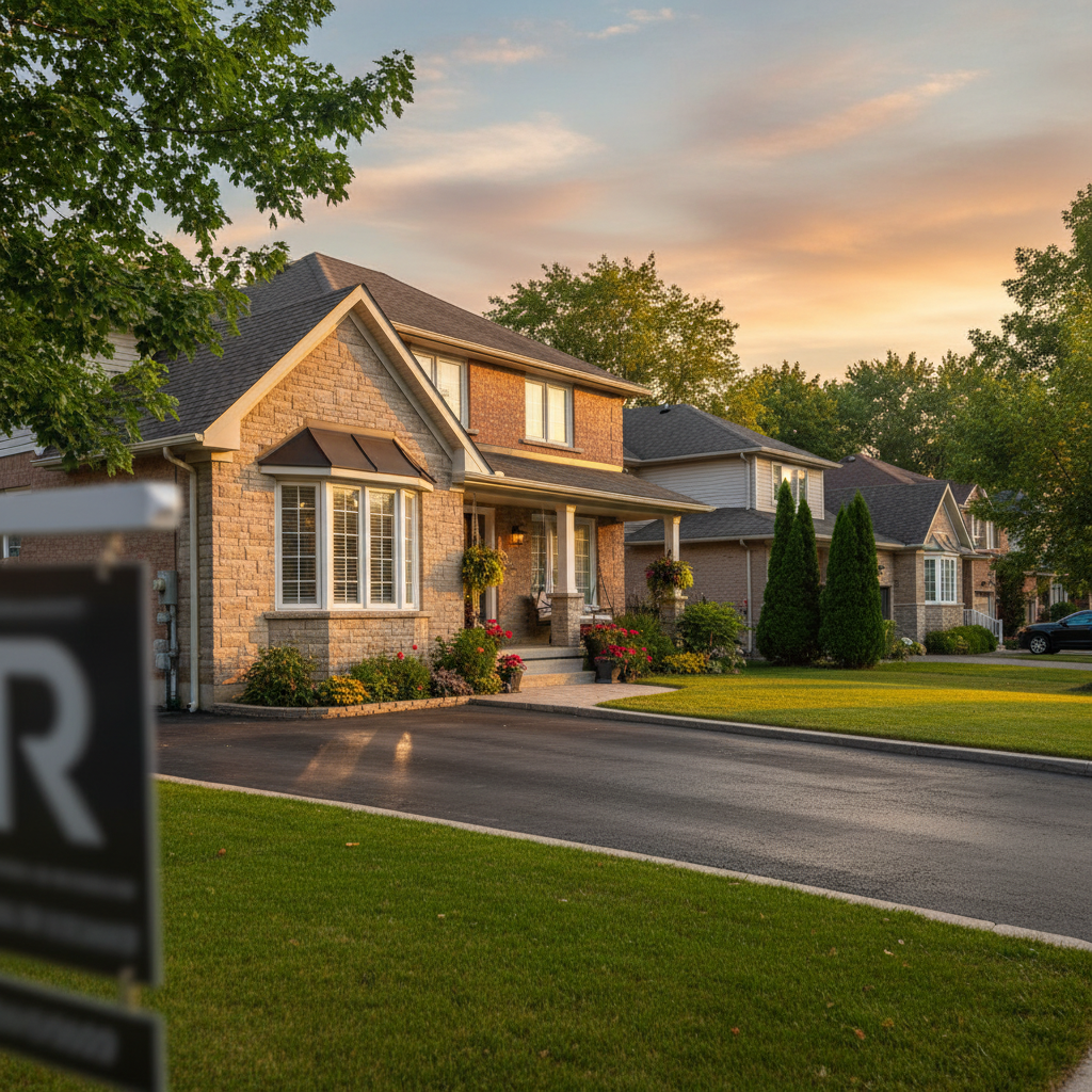 Detached suburban Brampton home at golden hour, reflecting marketing and showing strategies discussed during a listing consultation