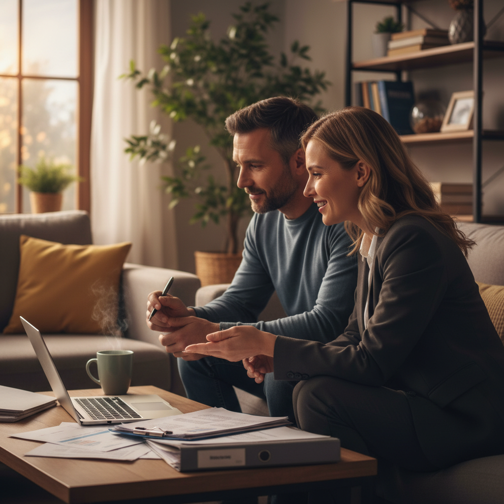 Mortgage broker discussing equity options with a homeowner, representing HELOC vs home equity loan vs cash‑out refinance decisions
