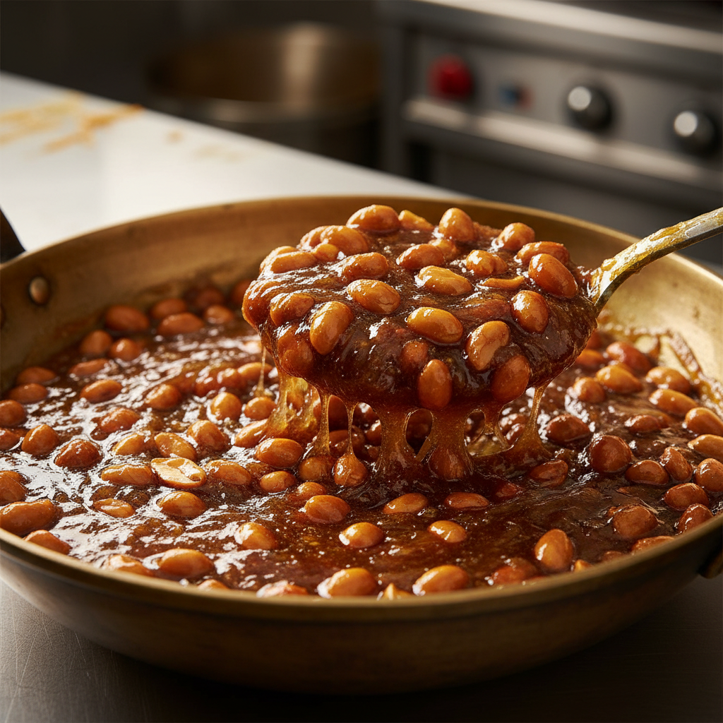 Close-up of roasted peanuts in glossy jaggery syrup with desi ghee, showing authentic groundnut ladoo texture and shine