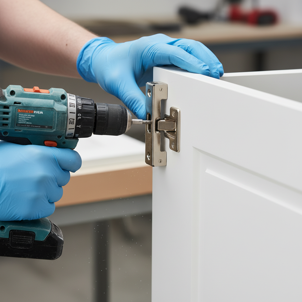 Cabinet Remodel: Avoid Costly Mistakes in 2026 1 Close-up of a shaker door hinge during a cabinet remodel, showing soft-close concealed hinge alignment for GTA kitchen renovation
