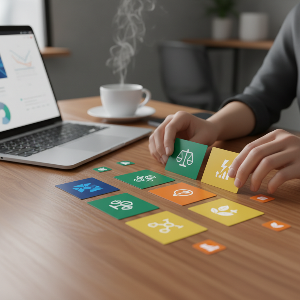 Close-up of portfolio and program strategy icons used to compare PfMP vs PgMP certification paths