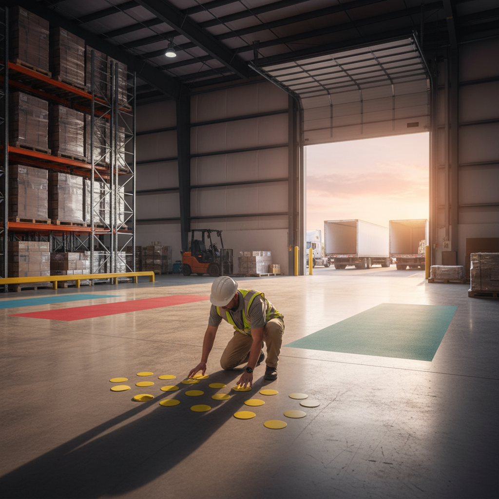 Warehouse Vaastu implementation: consultant marking directional zones for factory layout