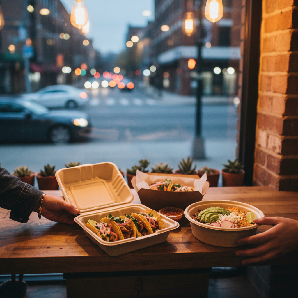 Mexican takeout pickup at a cozy urban counter – family-friendly taco kits and bowls for Toronto weeknights