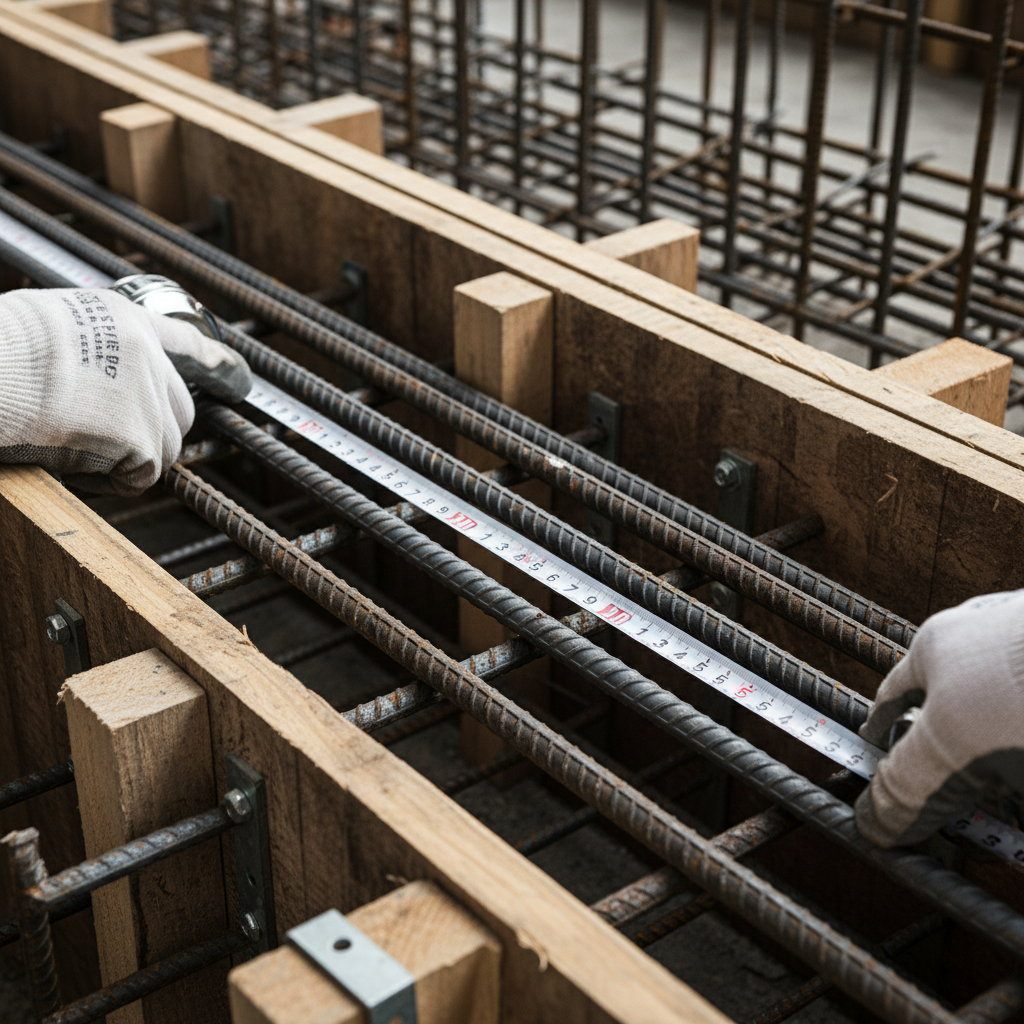 Rebar and formwork detail for commercial construction management quality control in Texas