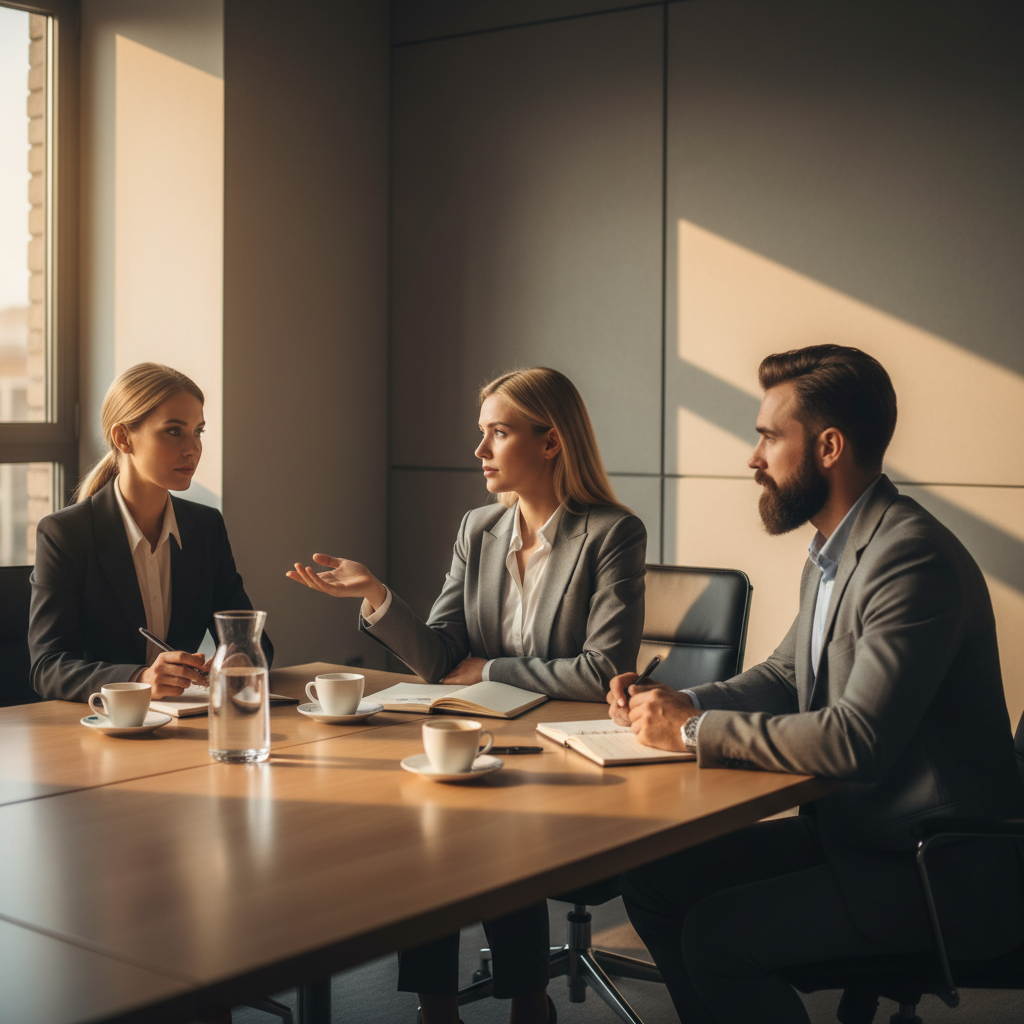 Mediation meeting in Toronto with a divorce attorney facilitating a calm, solution-focused discussion