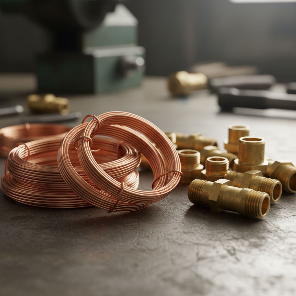 Close-up of stripped copper wire and brass fittings prepared to maximize scrap metal values in Toronto