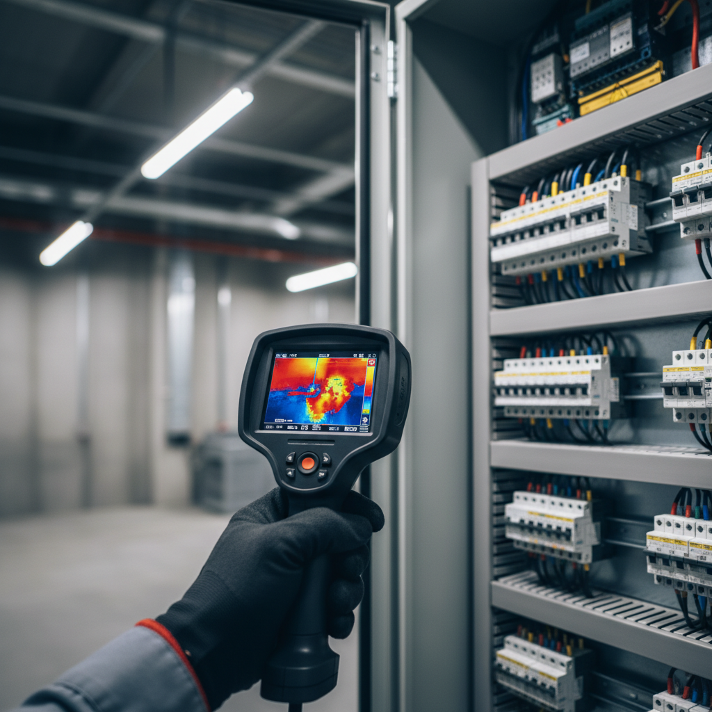 Thermal imaging during electrical inspection by a commercial building inspector