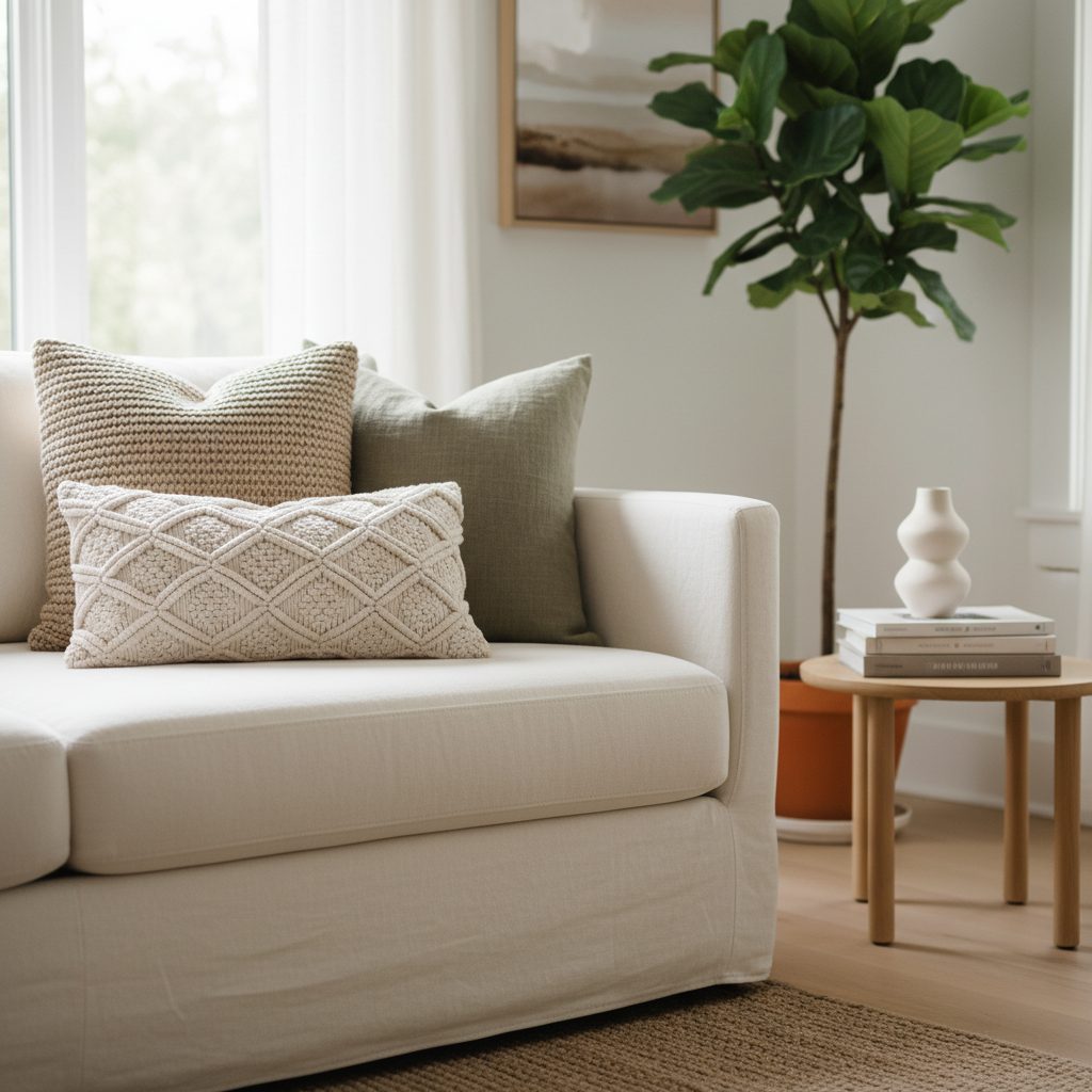 Staged Surrey living room detail highlighting presentation for sellers in a Surrey market report context