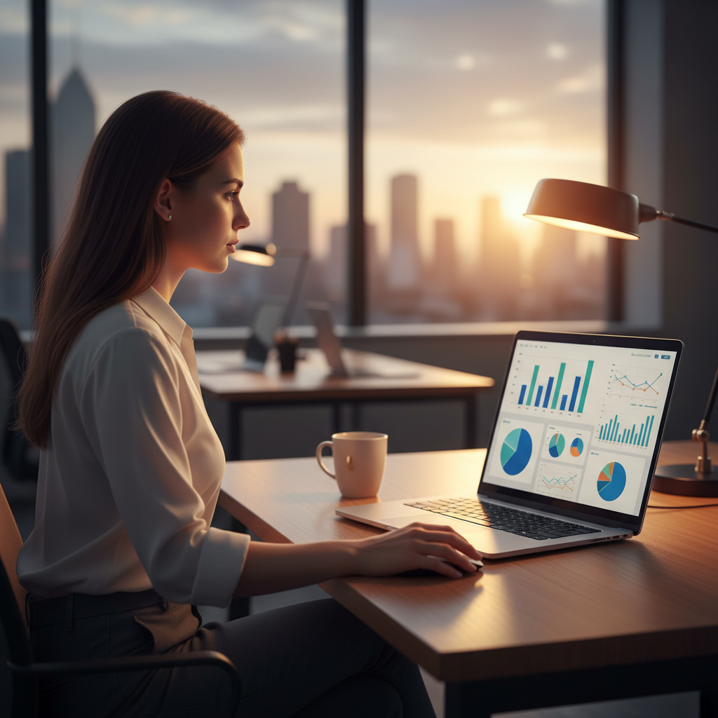 Marketer reviewing anonymized website analytics for content strategy optimization on a laptop screen