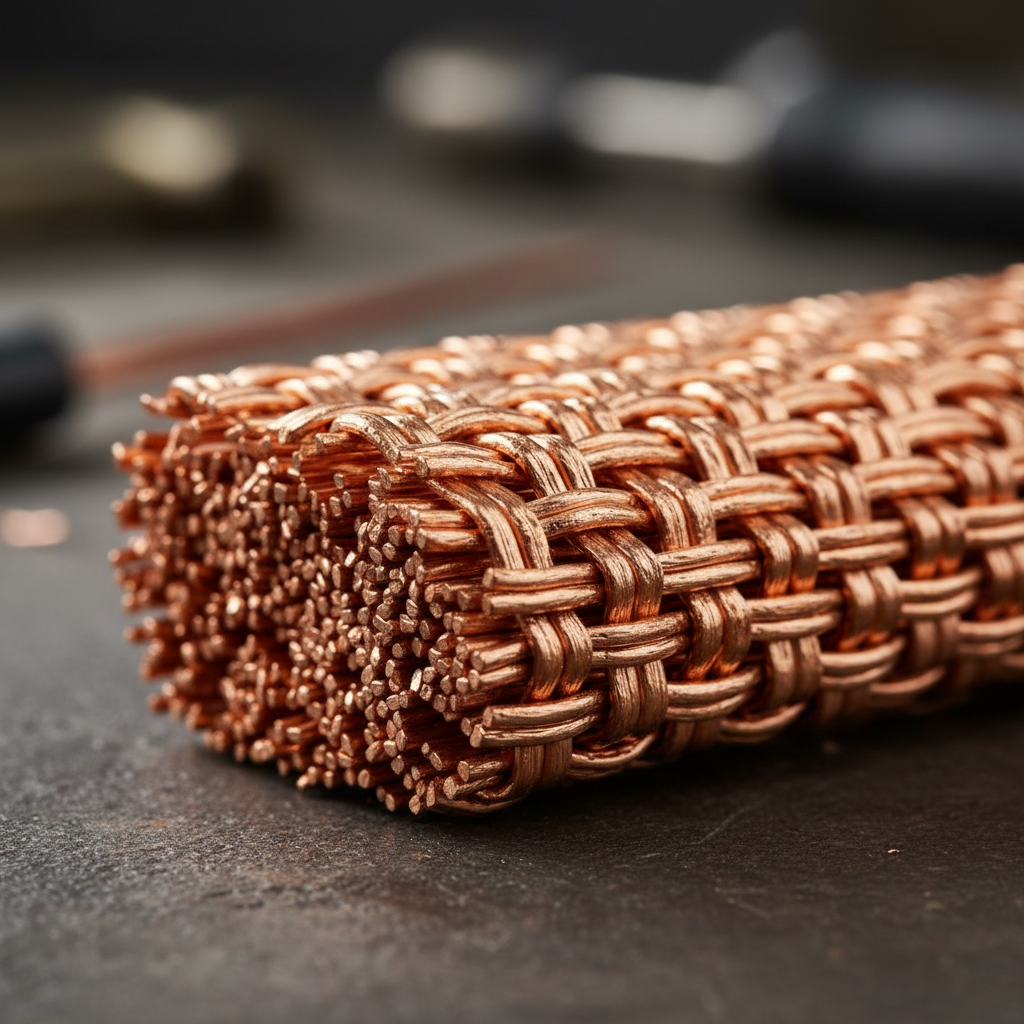 Close-up of bright bare copper strands from stripped electrical wire, illustrating clean copper wire recycling prep