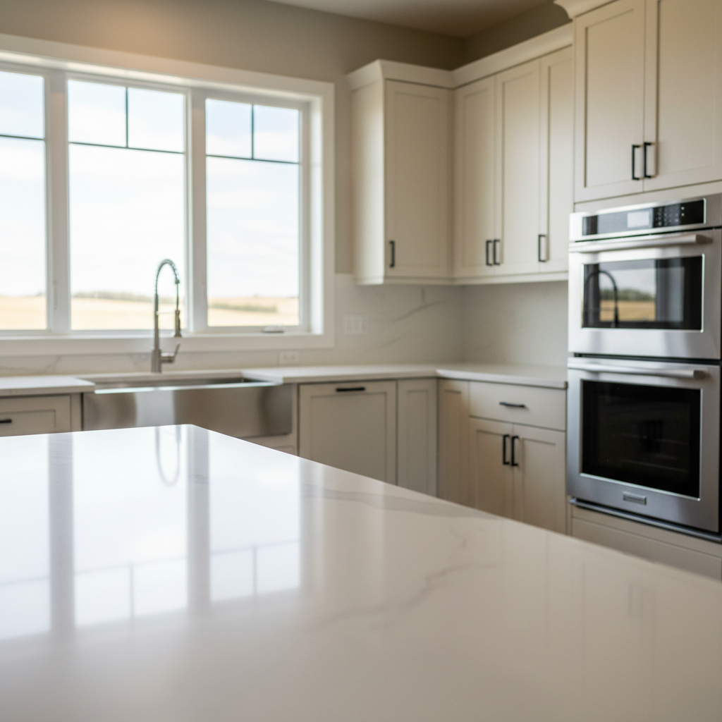 Modern farmhouse kitchen detail in a Parkland County acreage home, illustrating features buyers seek in Parkland County real estate