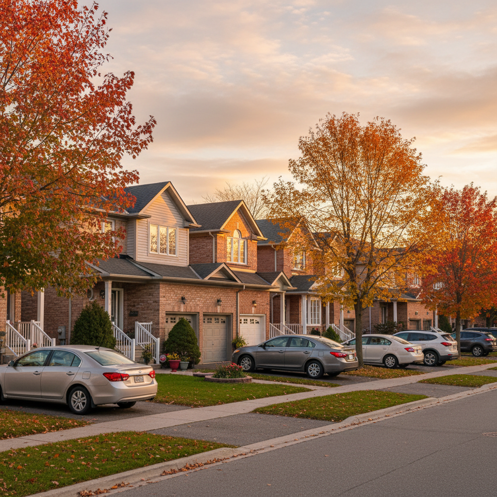 Brampton semi-detached homes at golden hour representing local first-time buyer neighborhoods