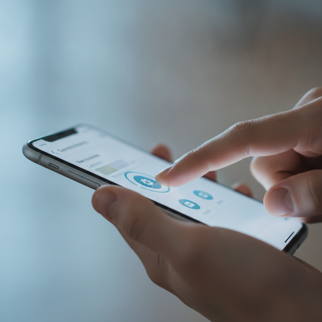 Managing a Google Business Profile on a smartphone with focus on local SEO optimization actions