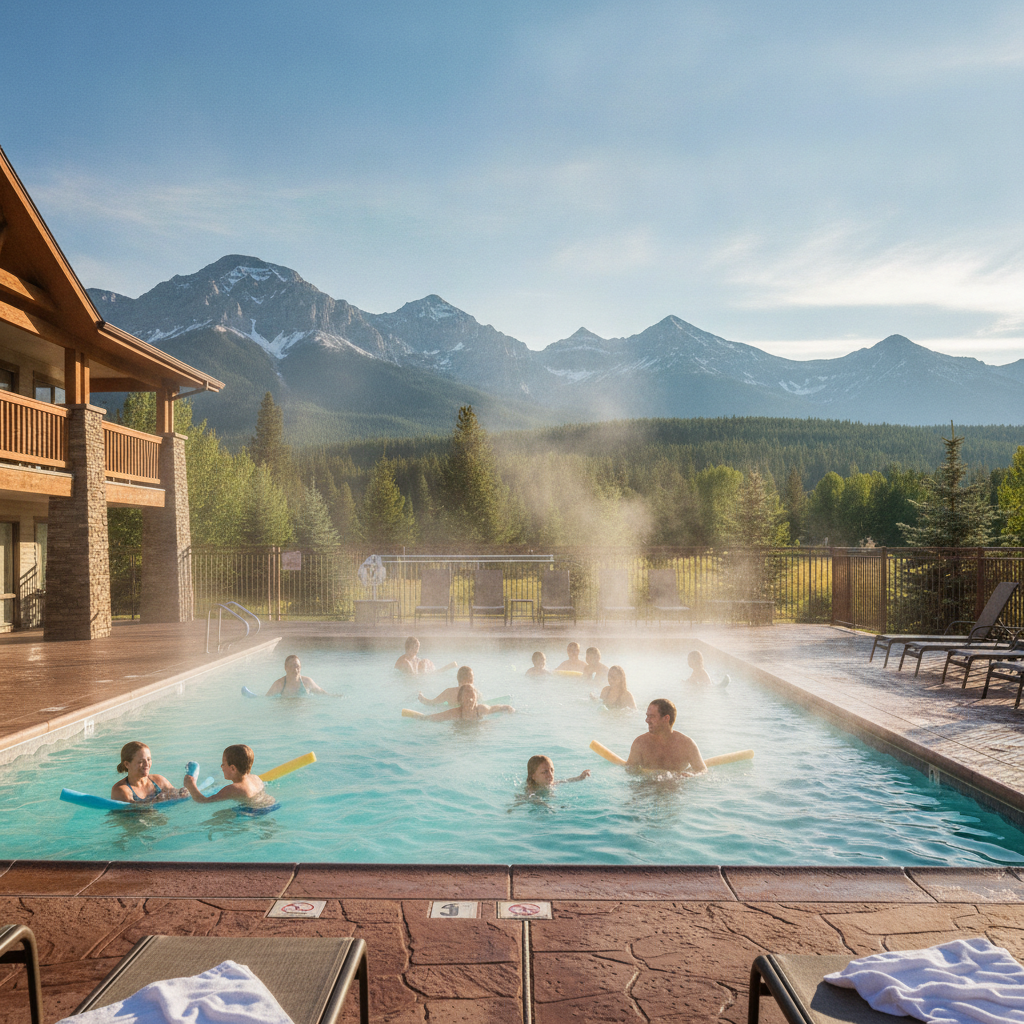 Outdoor heated pool at a North Conway motel with White Mountain views, family-friendly and centrally located