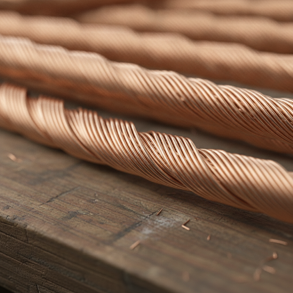 Close-up of stripped bare bright copper wire strands ready for recycling in Etobicoke