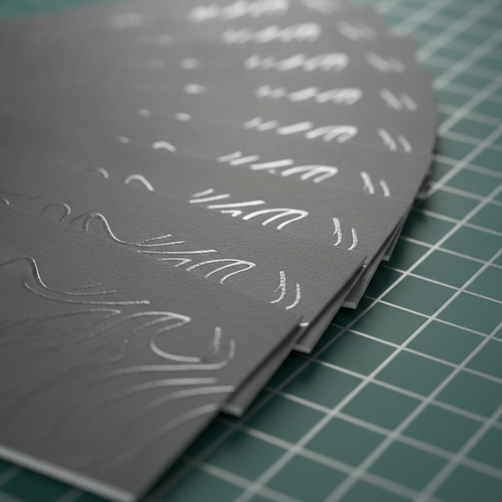 Close-up of premium business cards with raised spot UV texture for Mississauga same day pickup