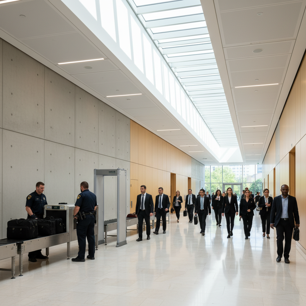Canadian courthouse hallway representing criminal defense proceedings in Brampton and Peel