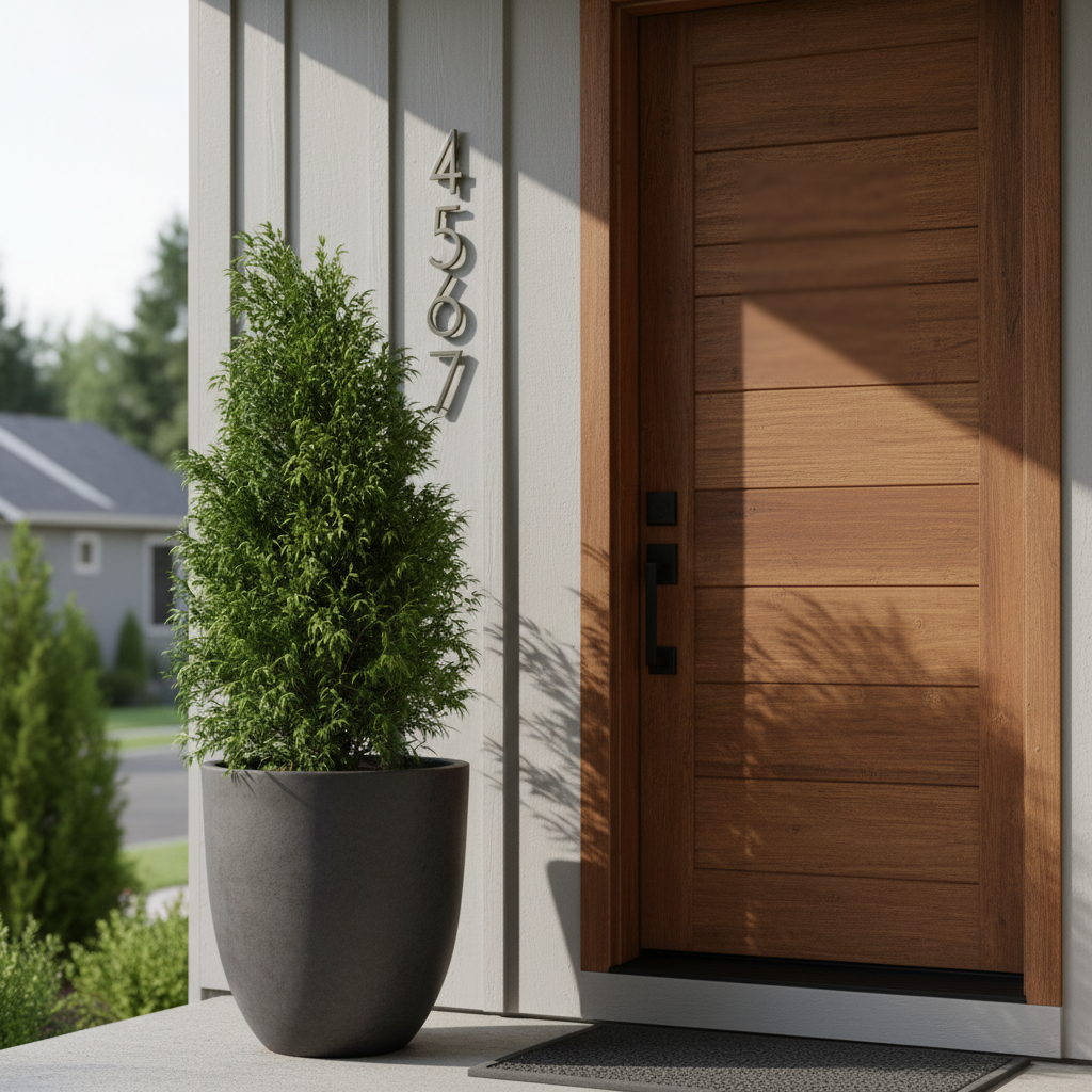Front porch detail of a craftsman-style Surrey home, showing textures and finishes for buyers comparing Surrey houses for sale by neighborhood