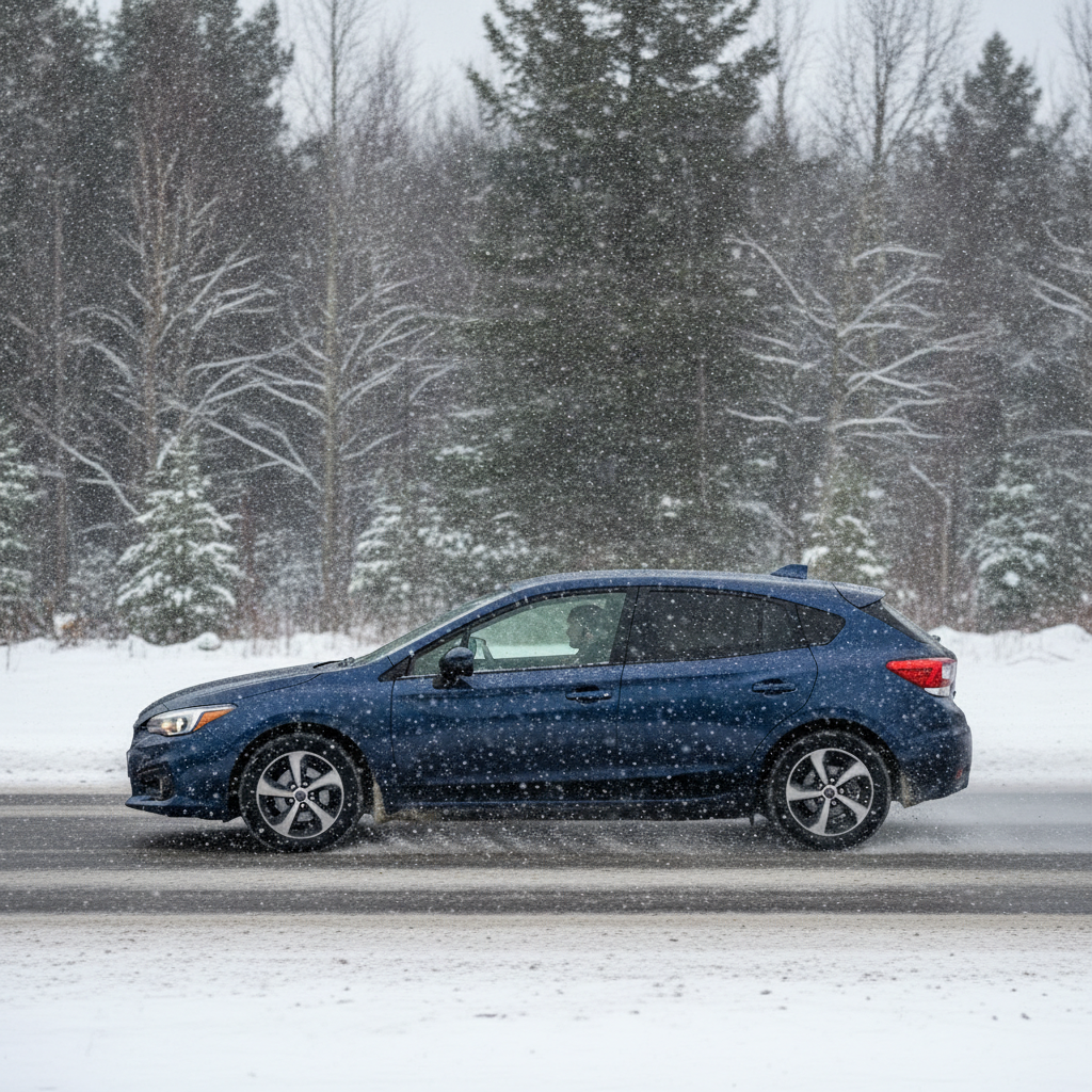 Ontario winter driving scene for car insurance considerations and claims preparedness