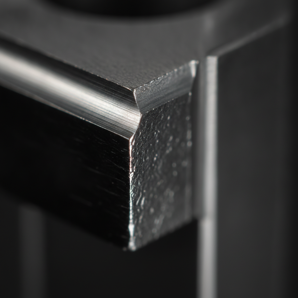Close-up of DLC-coated carbide insert edge showing mirror-black carbon film from the dlc coating process, optimized for low friction machining