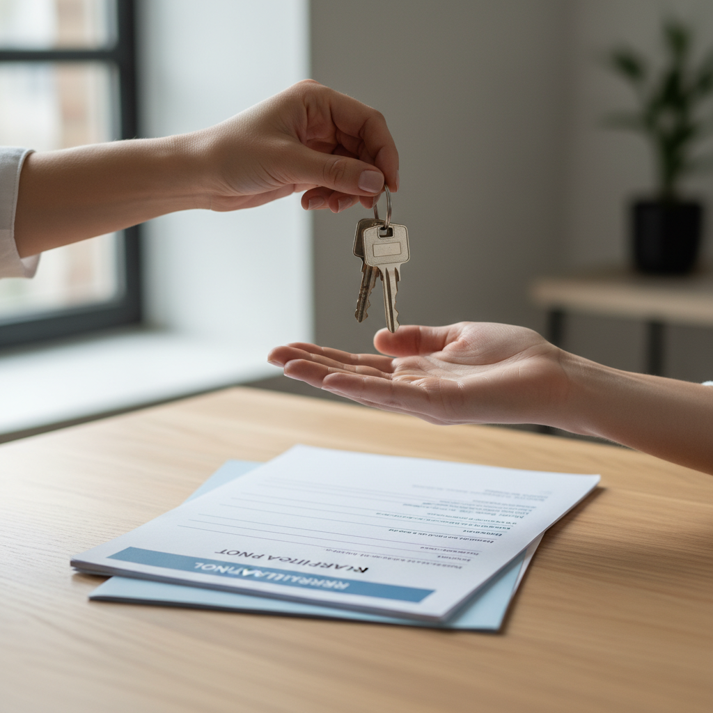 Close-up of keys and rental application documents, illustrating how to apply for property rentals in Ontario