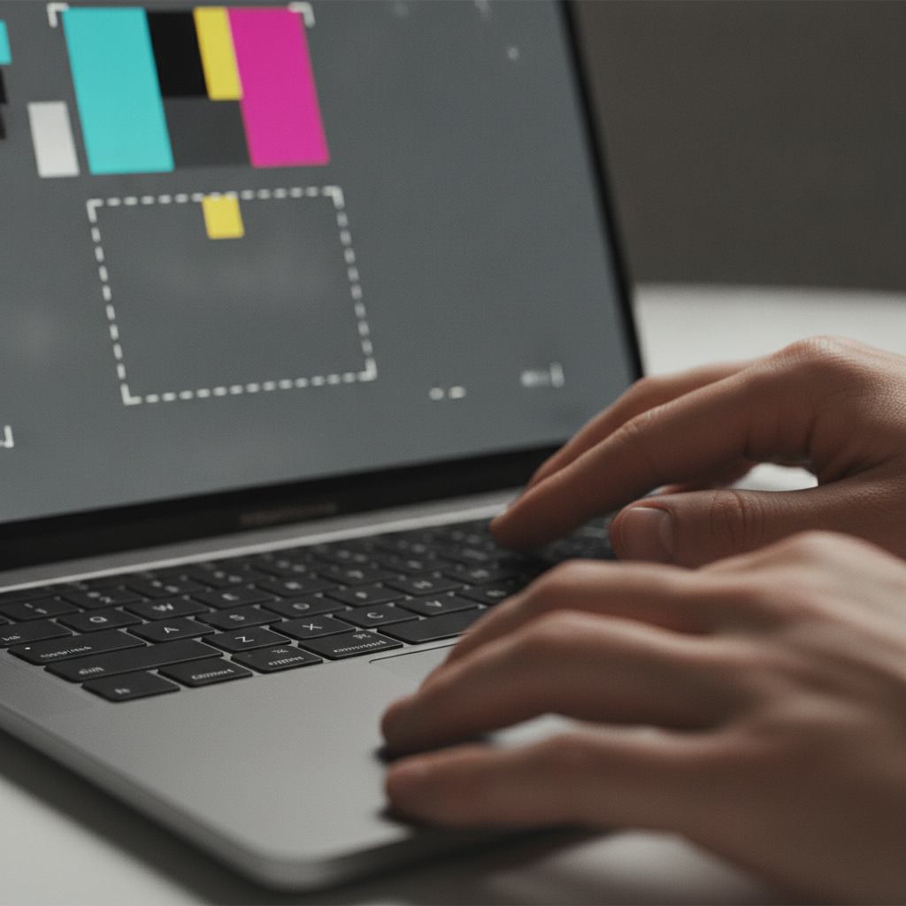 Close-up of Mississauga online design tool for printing showing bleed and color swatches (no text visible)