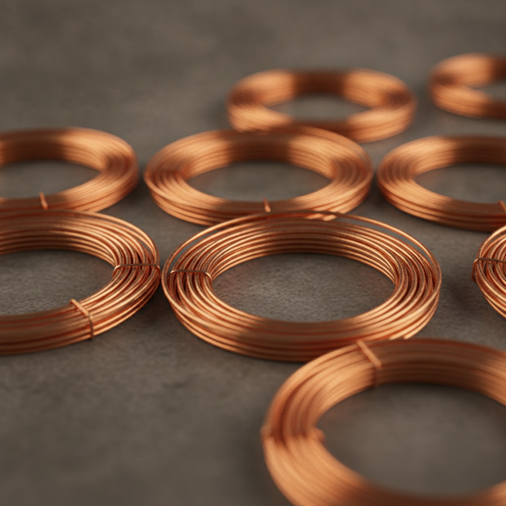 Close-up of stripped bright scrap copper wire bundles prepared for recycling in Etobicoke