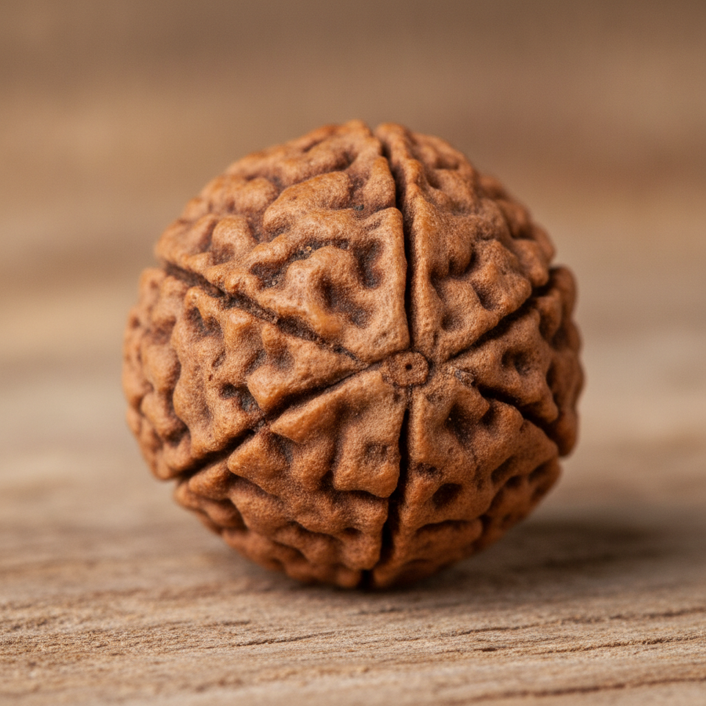 Close-up five-mukhi rudraksha texture for World Astro rudraksha recommendation in Brampton