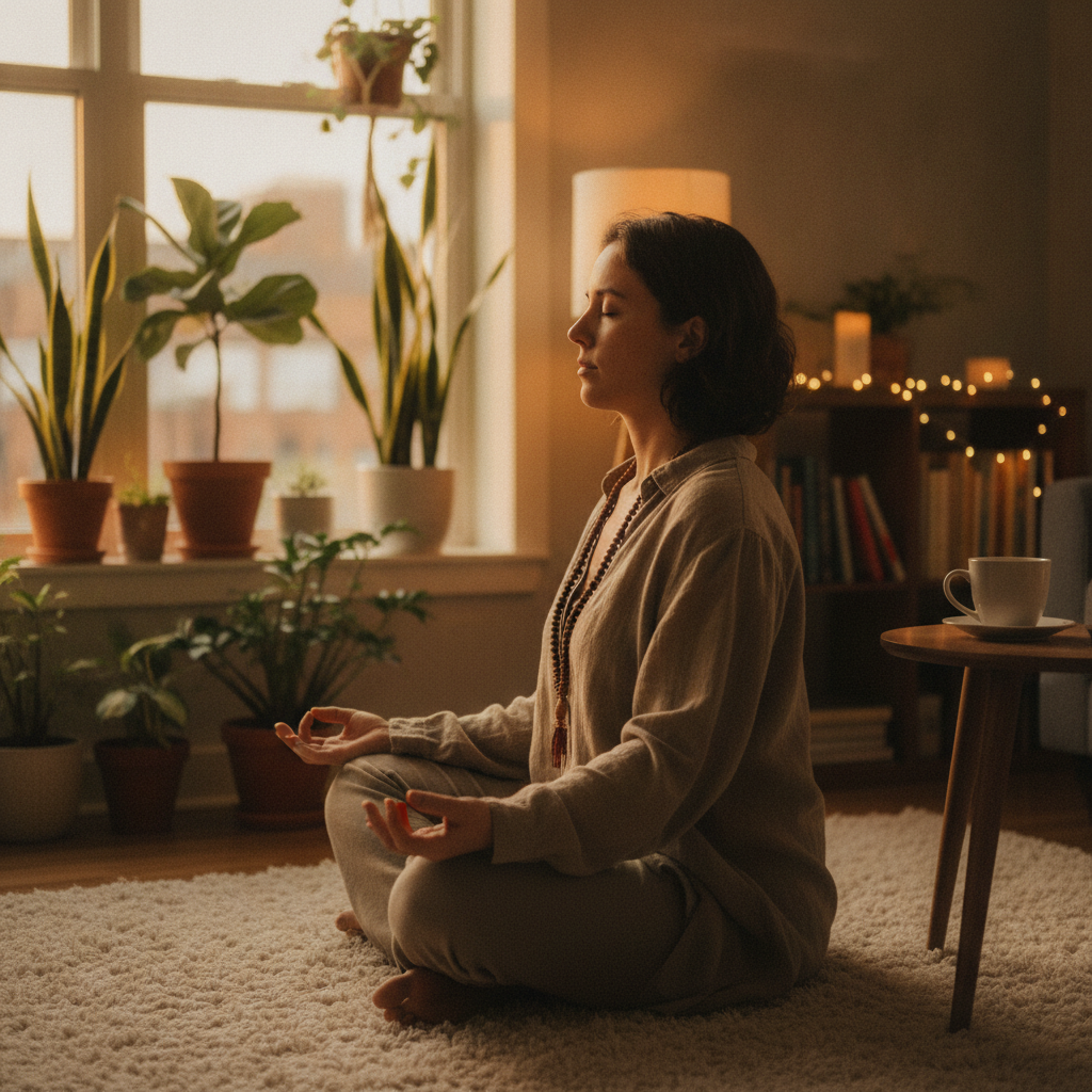 Meditation with rudraksha mala at home supporting World Astro rudraksha recommendation routine