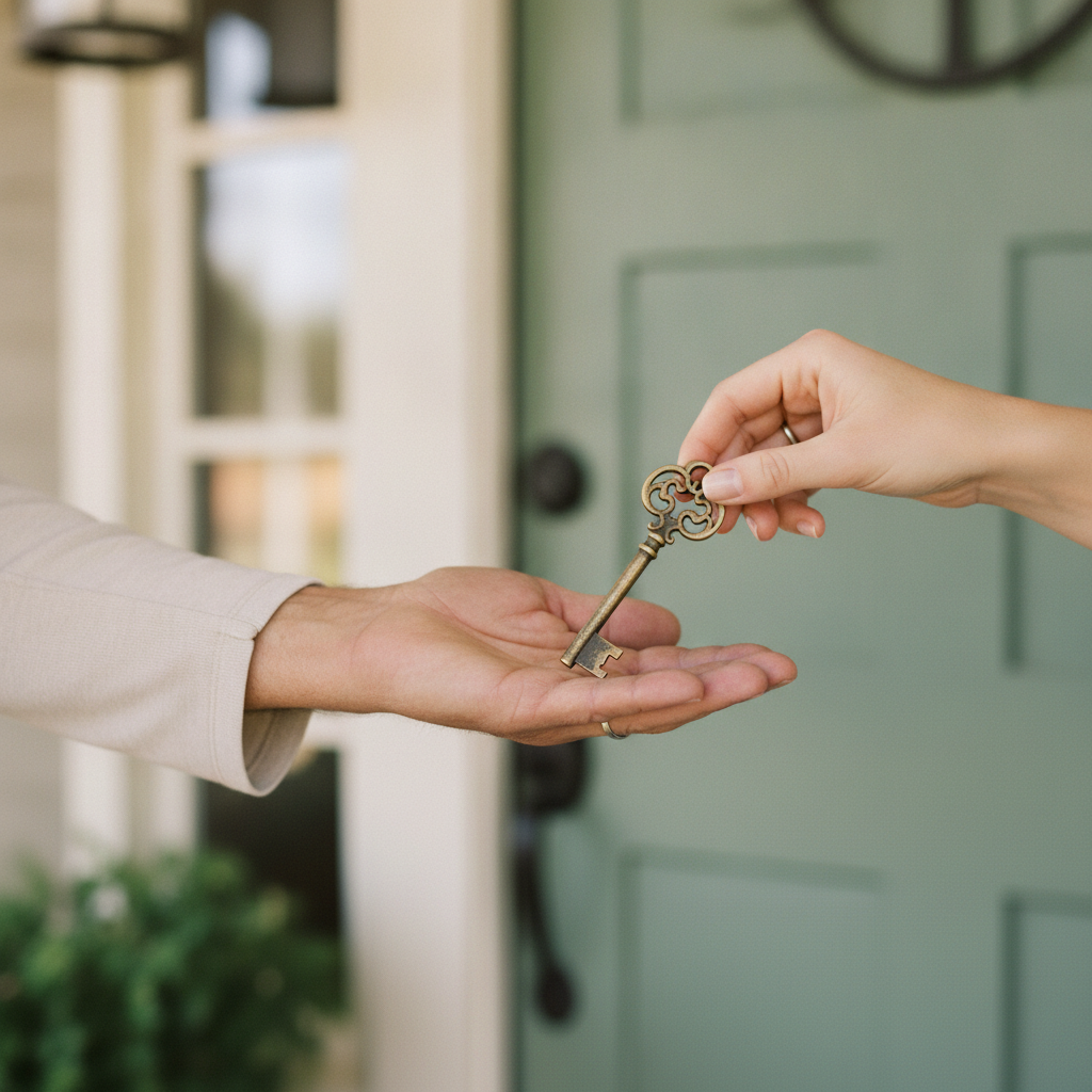Close-up of keys changing hands during a private real estate deal for an off-market home in the GTA