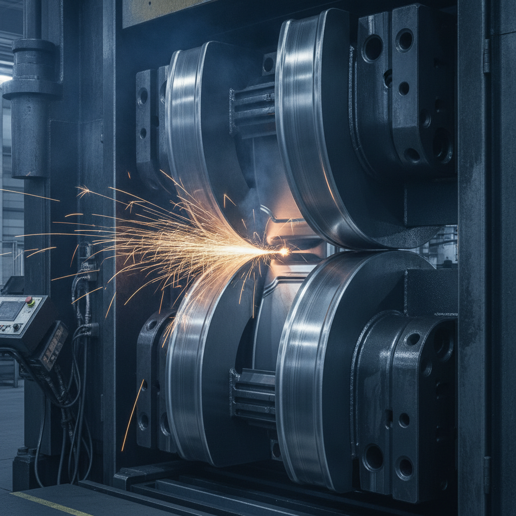 Automotive stamping die in a press line with coated surfaces – industrial scene representing DLC-coated tooling performance