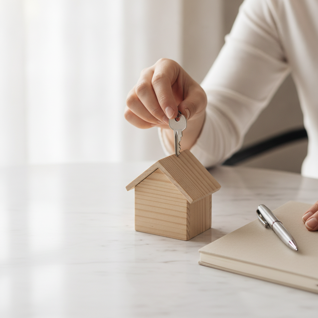 North York home seller representation concept with keys and house model on table