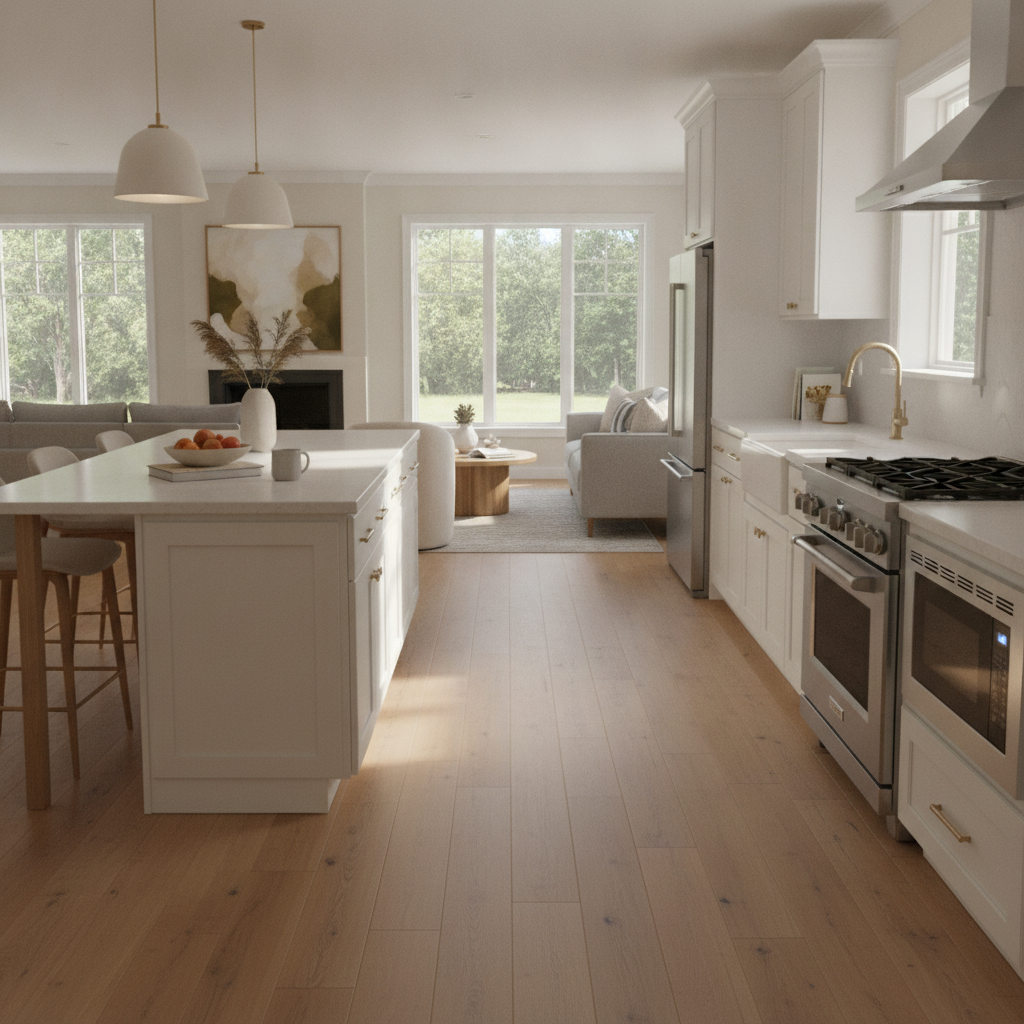 Open-concept house interior showing space and privacy factors when comparing houses and condos in Brampton