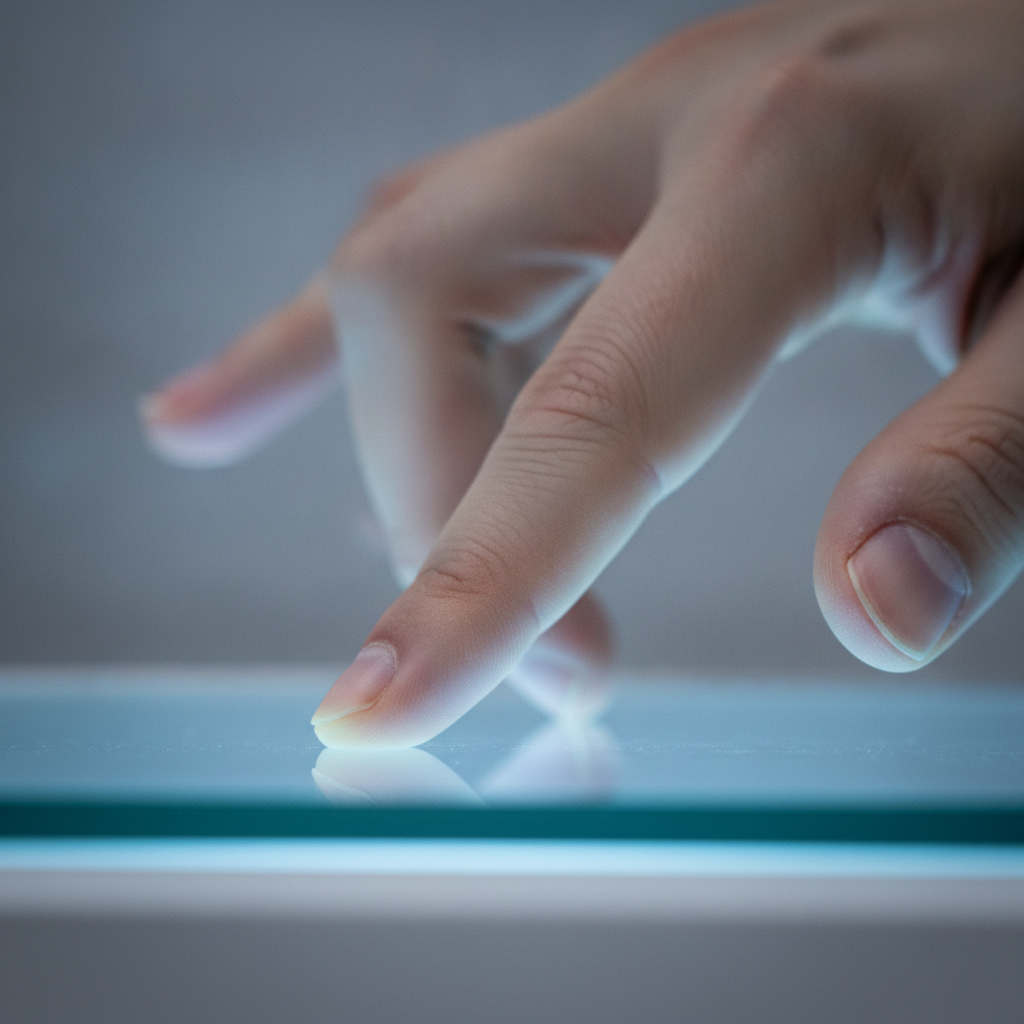 Detail shot of biometric fingerprint scanning for Canadian skilled immigration application, highlighting identity and security checks