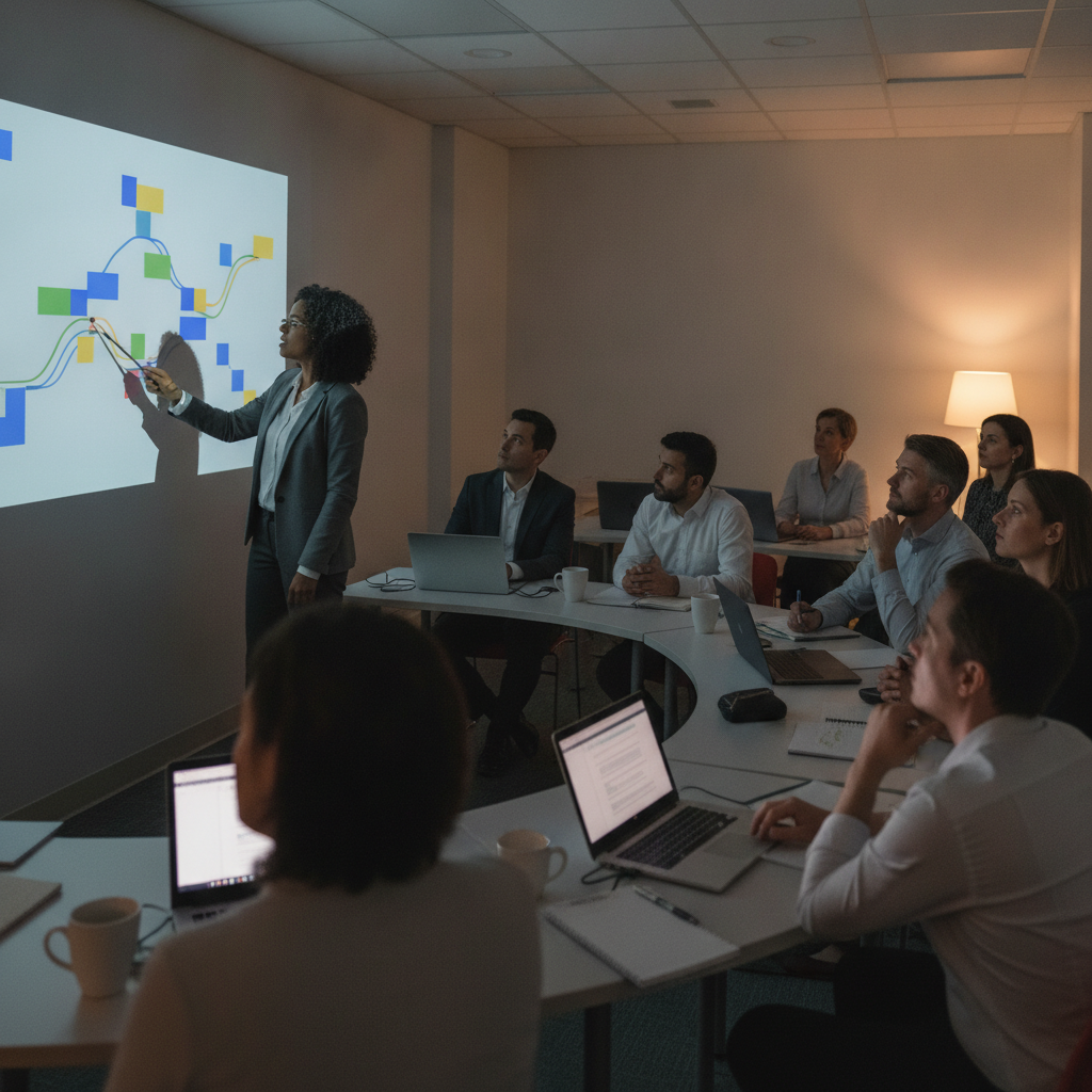 Instructor-led weekend cohort in a classroom, reinforcing PMI-RMP mock exam questions and risk scenarios