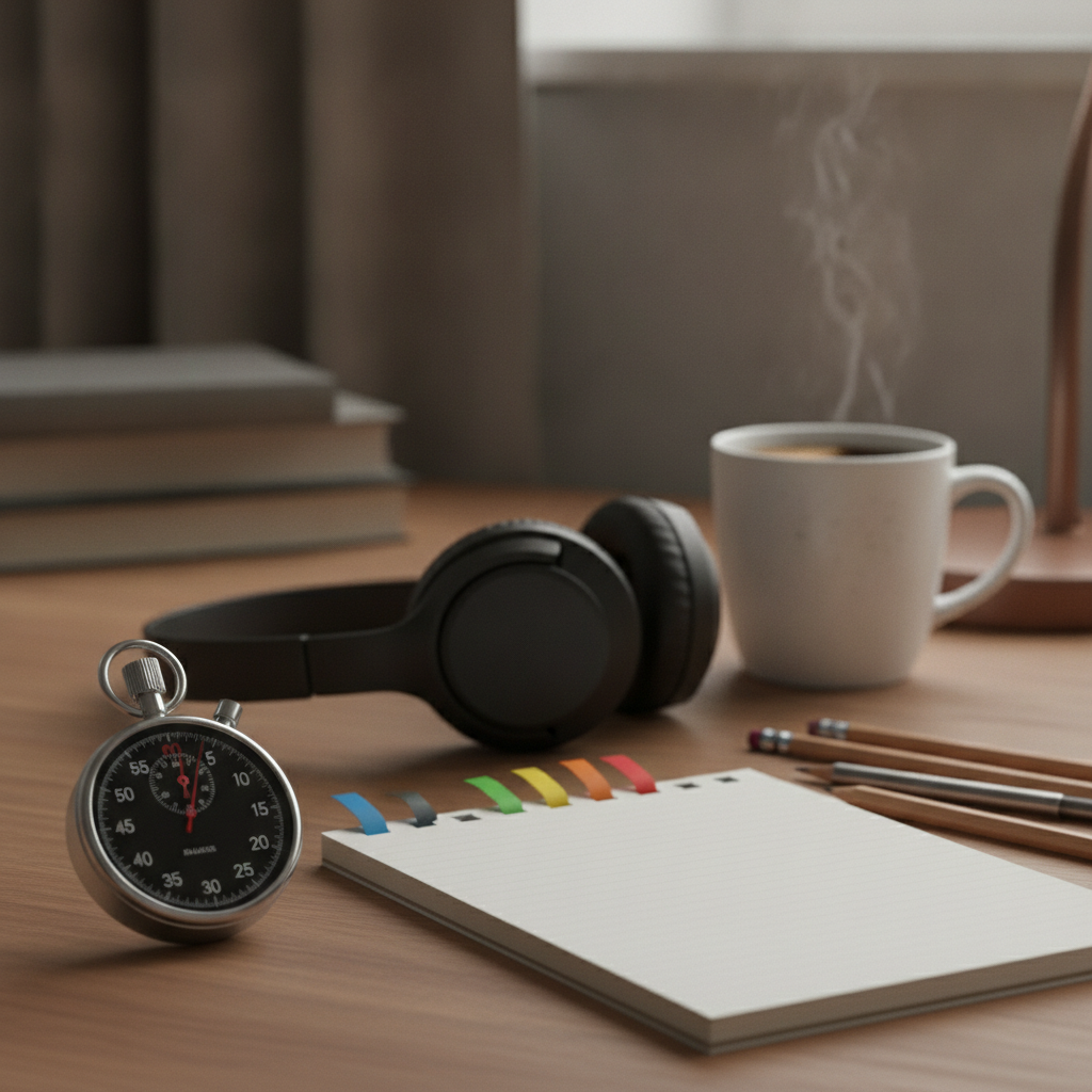PMP study desk setup showing pattern-aligned practice for latest PMI exam patterns