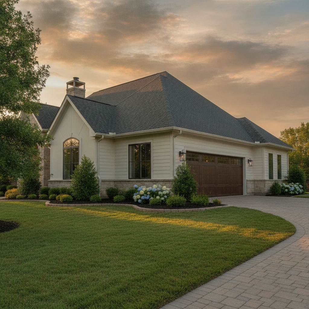 Exterior curb appeal cues to watch for in a house listing: roof condition, siding, landscaping, driveway