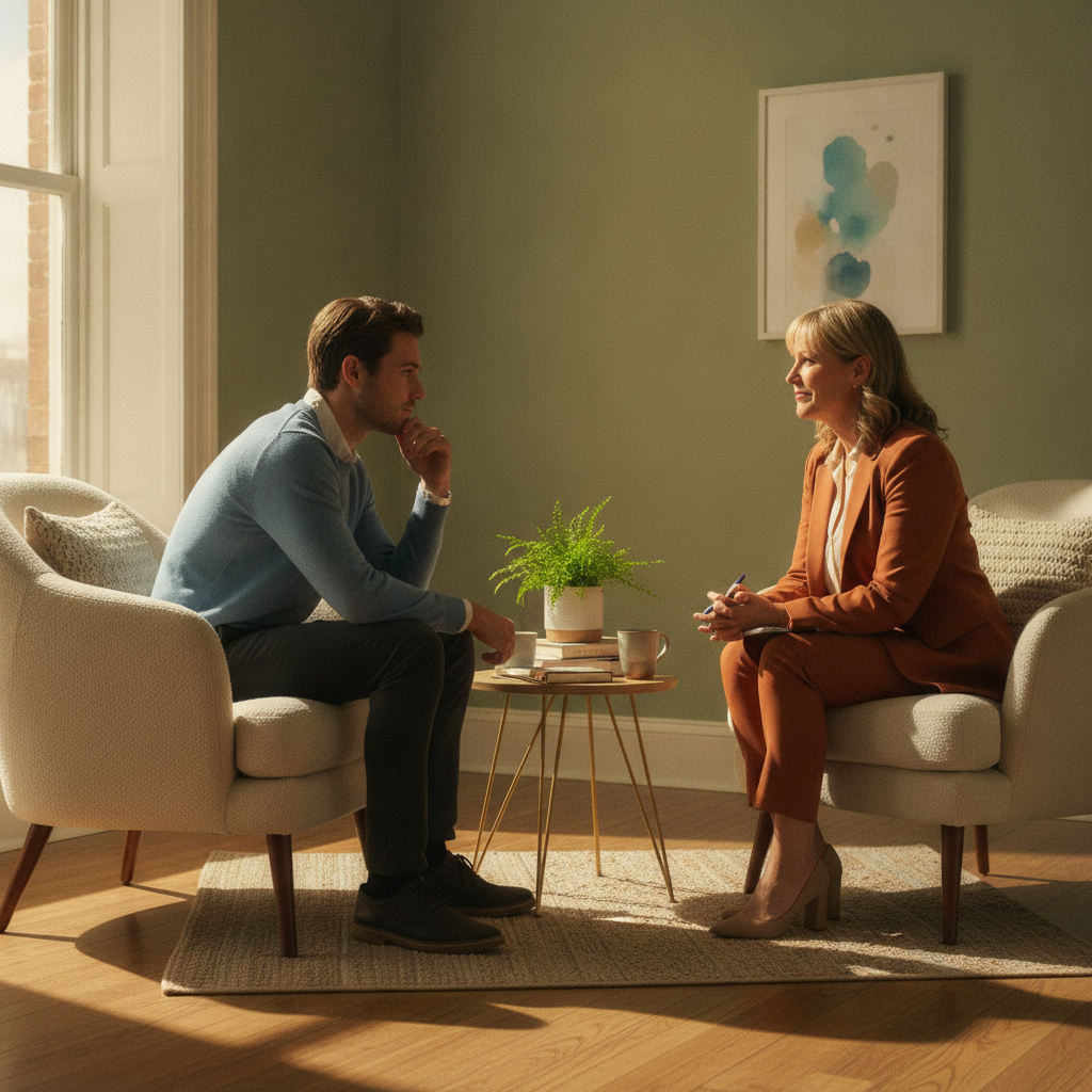 Private counseling session supporting methadone maintenance treatment at an Ontario outpatient clinic