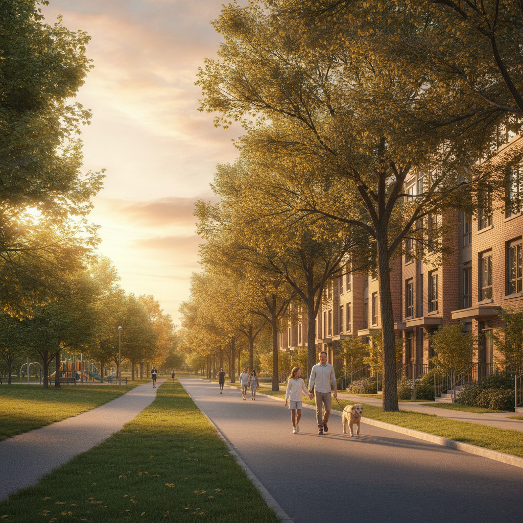 North York neighborhood townhouses near a park, illustrating location fit for Toronto buyer representation advantages