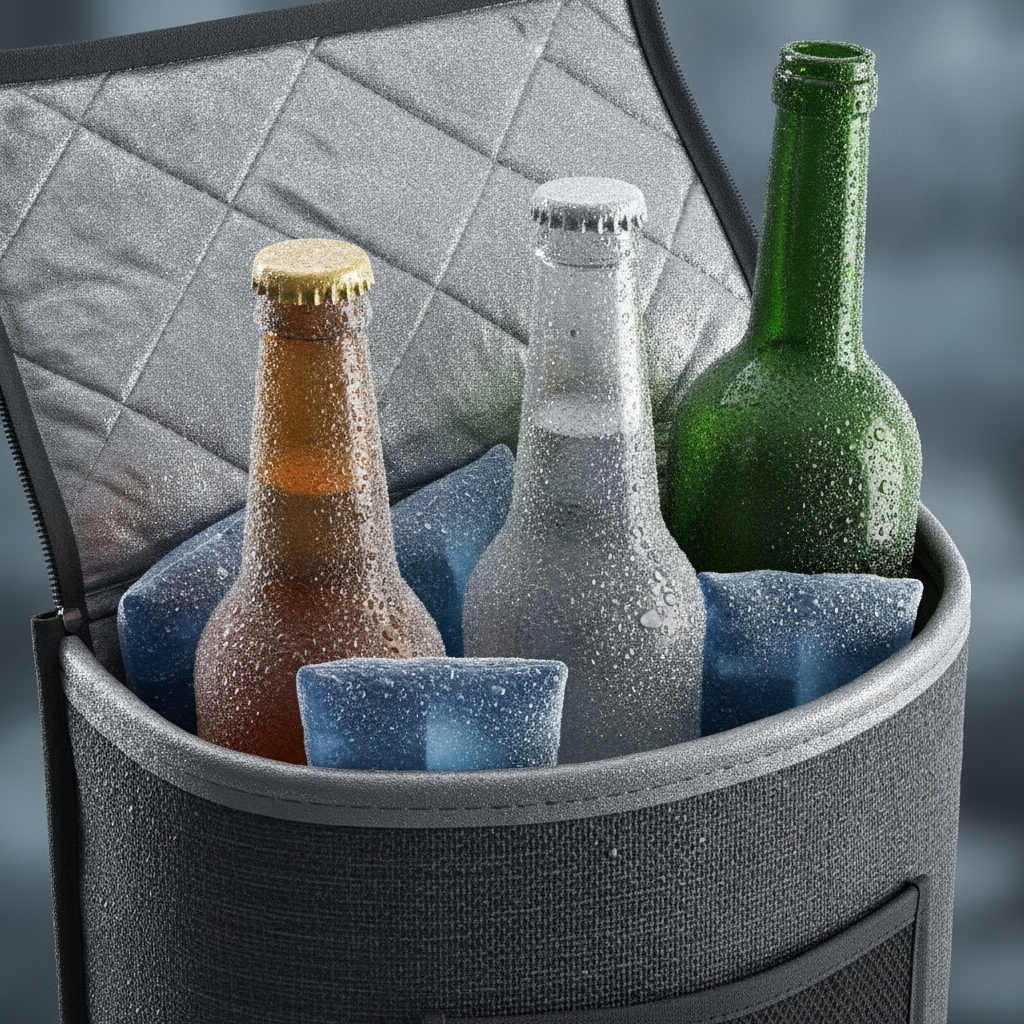 Insulated delivery bag with chilled beer and wine for 24 hour booze near me in Downtown Calgary