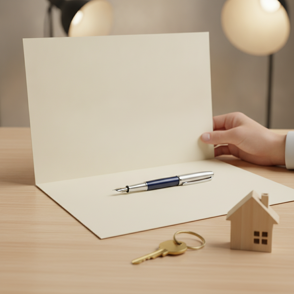 Close-up of hands reviewing home purchase documents with house keys; best practices for a real estate lawyer free consultation