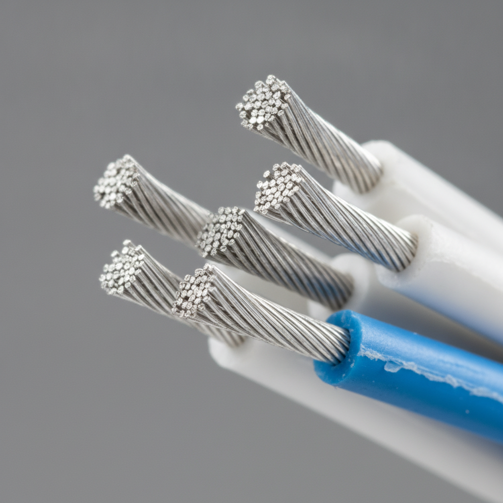 Close-up of stripped aluminum wire strands showing clean metal for better aluminum wire scrap price