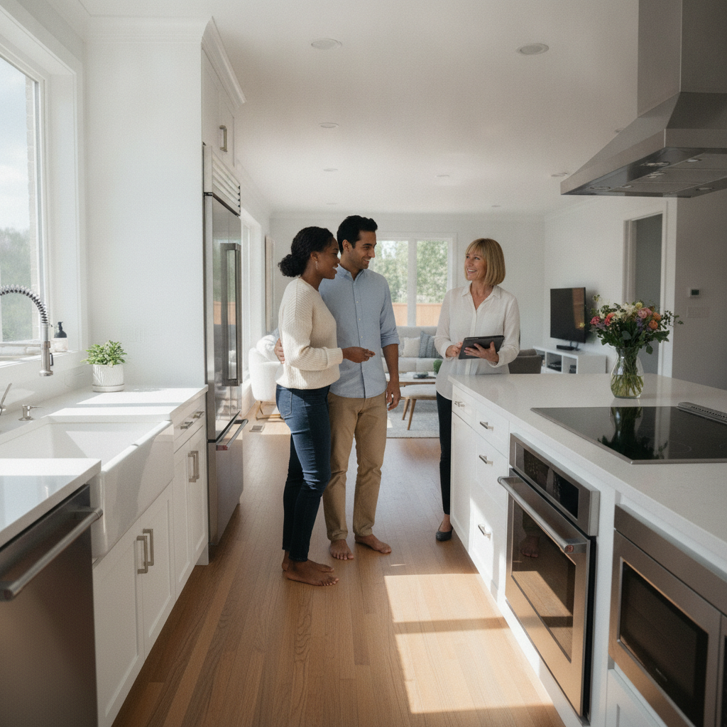Open house walkthrough showing buyer behavior that influences home market value in Mississauga