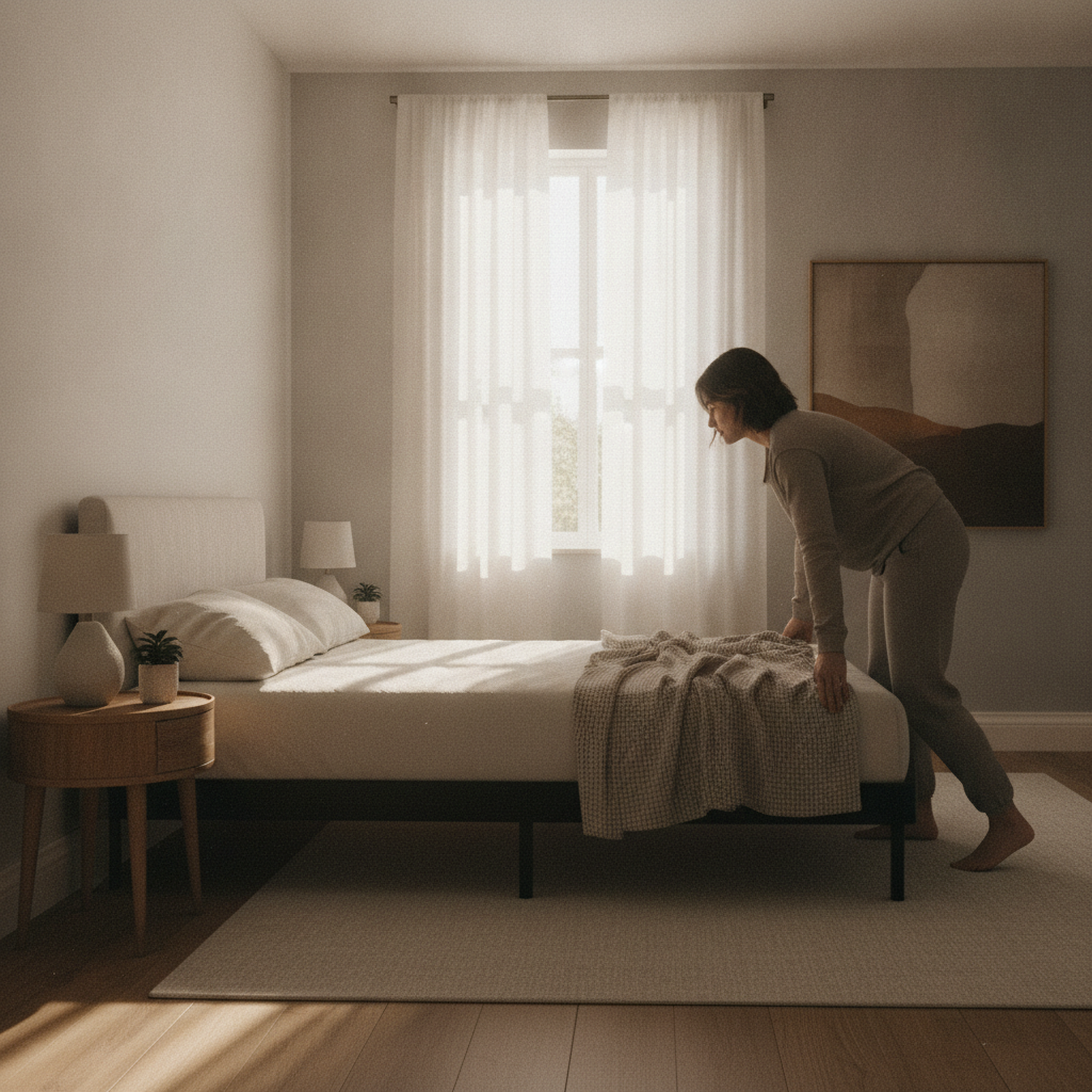 Renter adjusting bedroom layout for Vaastu in a Brampton rental