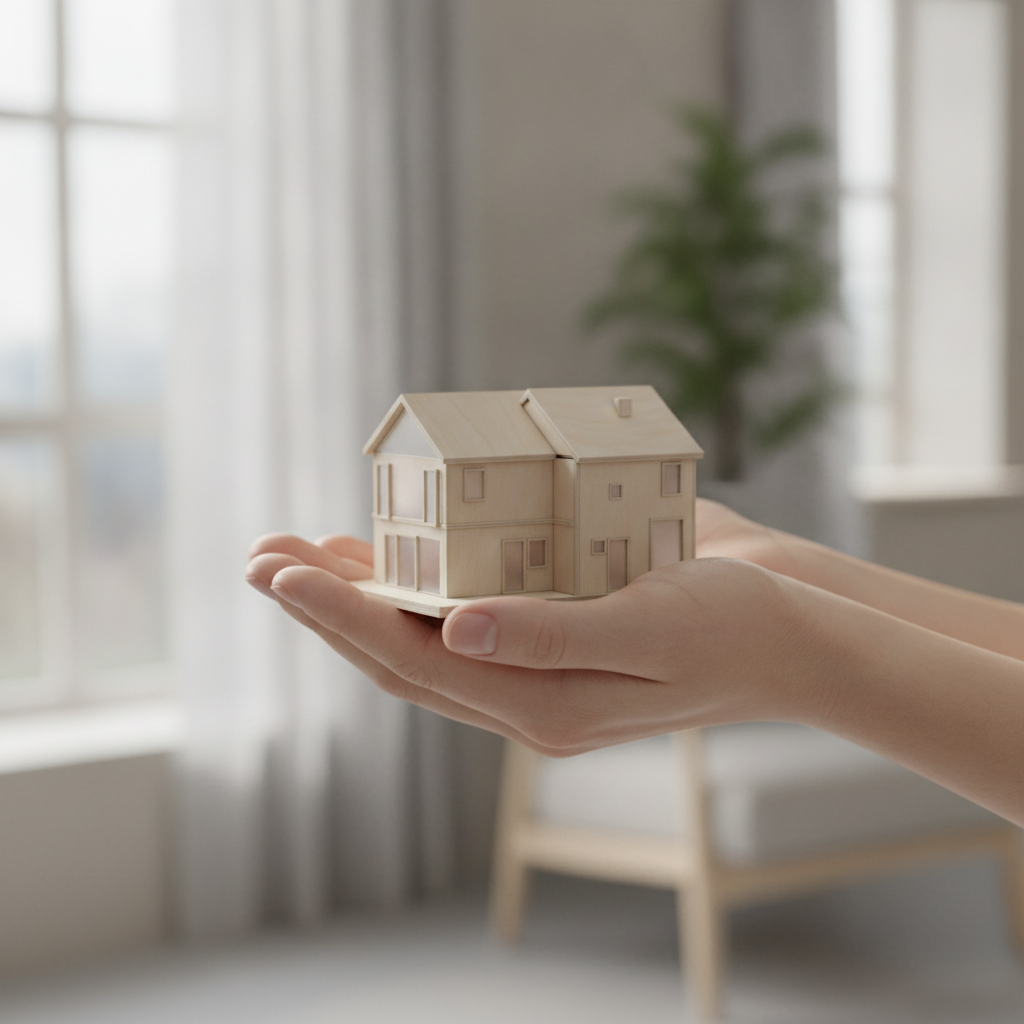 Close-up of duplex model symbolizing how to find multi family homes for sale and plan house hacking in Cambridge
