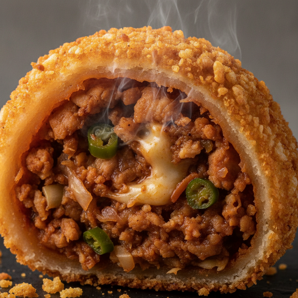 Close-up of kurkure momo showing ultra-crispy coating and juicy filling for a clear momos vs kurkure momo comparison
